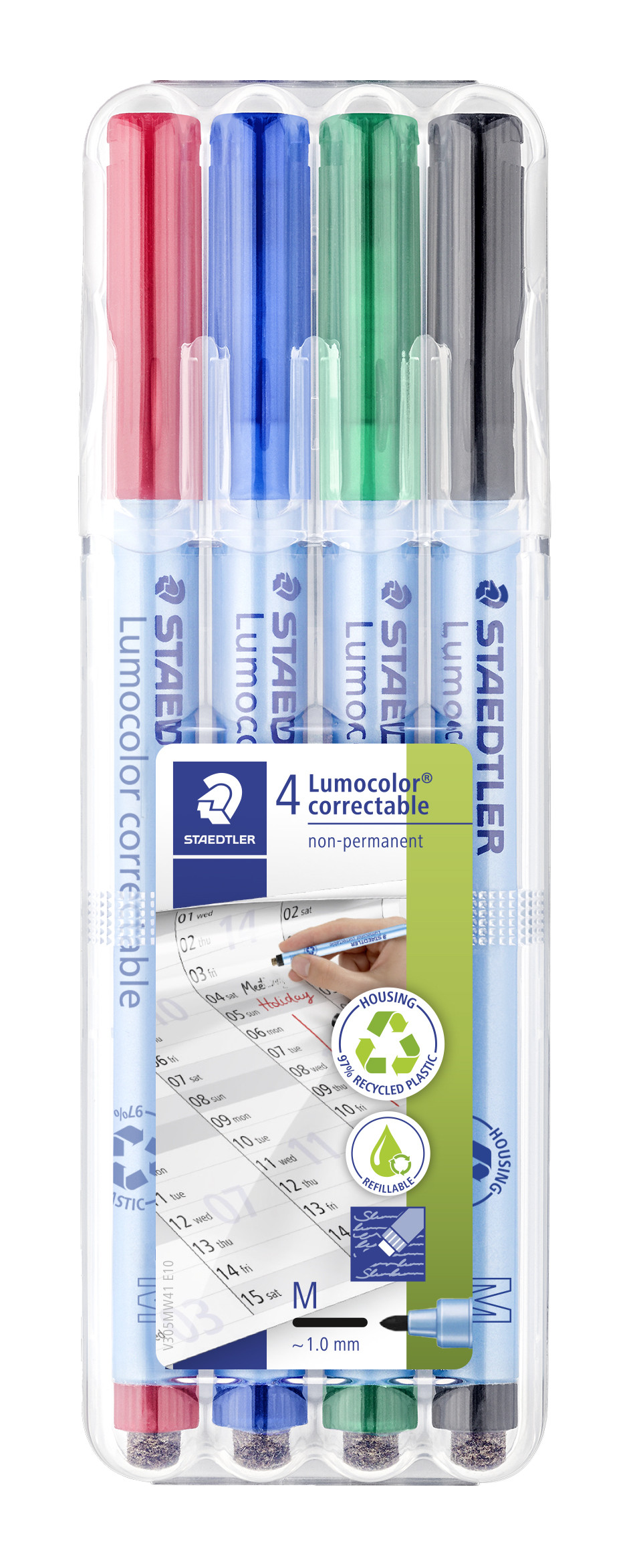 Marker Lumocolor Correctable M Non-P 1,0mm ass (4)
