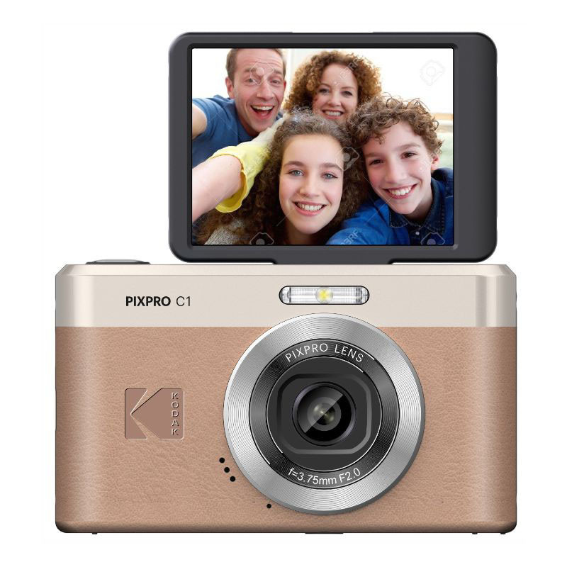 KODAK Digital Camera Pixpro C1 CMOS 4x Digital 13MP Brown - Bundle