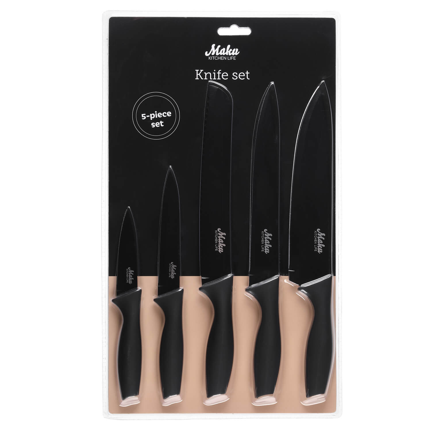 MAKU Kitchen Knife Set 5 Pcs Black