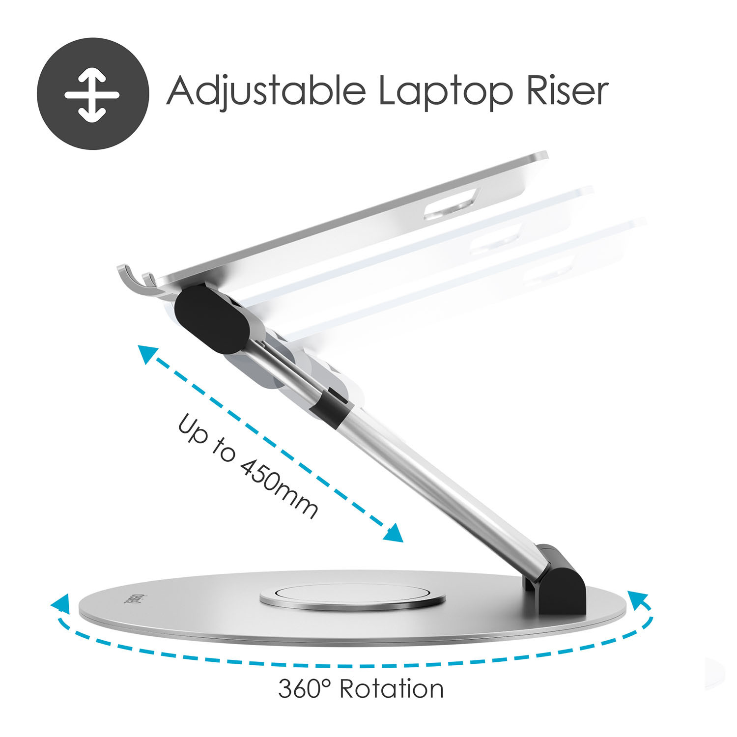 DESIRE2 Sit- Stand Supreme 360 Laptop Riser Aluminum