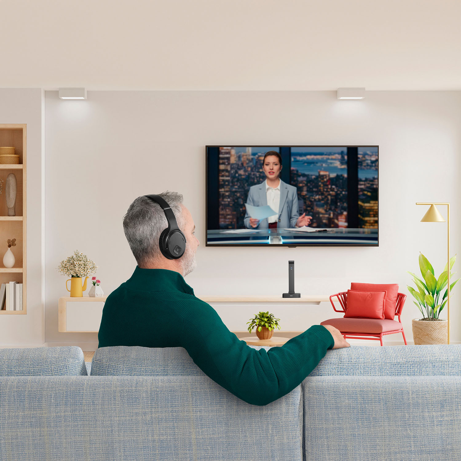 HAMA TV Headphone Over-Ear 2,4Ghz Wireless Black