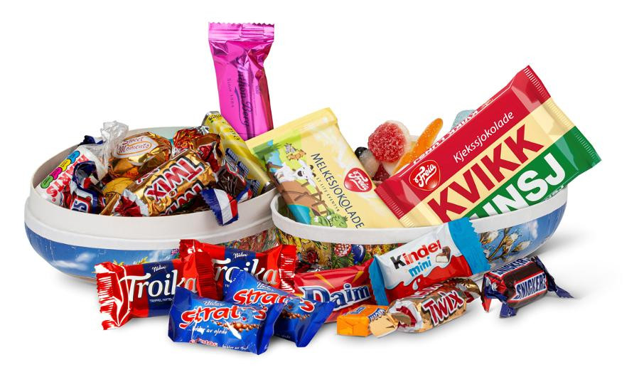 BildePåskeegg 18 Cm Innpakkede Biter 550G