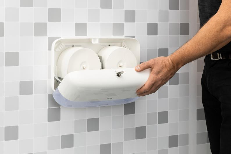 Dispenser Tork Twin Toalettpapir T7 Hvit