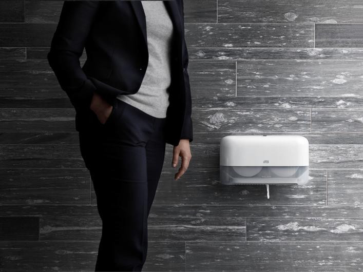 Dispenser Tork Twin Toalettpapir T7 Hvit