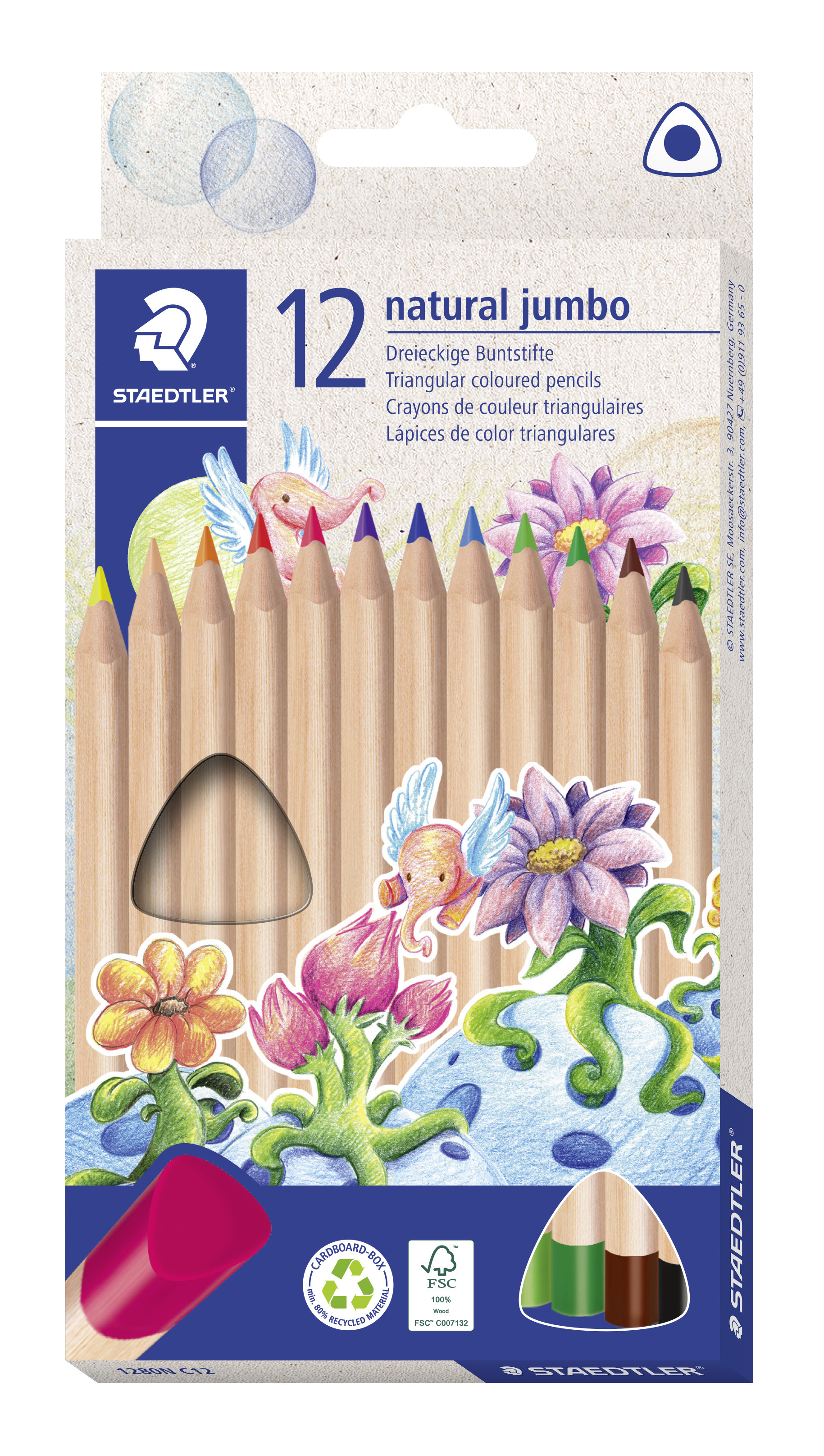 BildeSTAEDTLER Coloured pencil Noris Jumbo Nature ass (12)