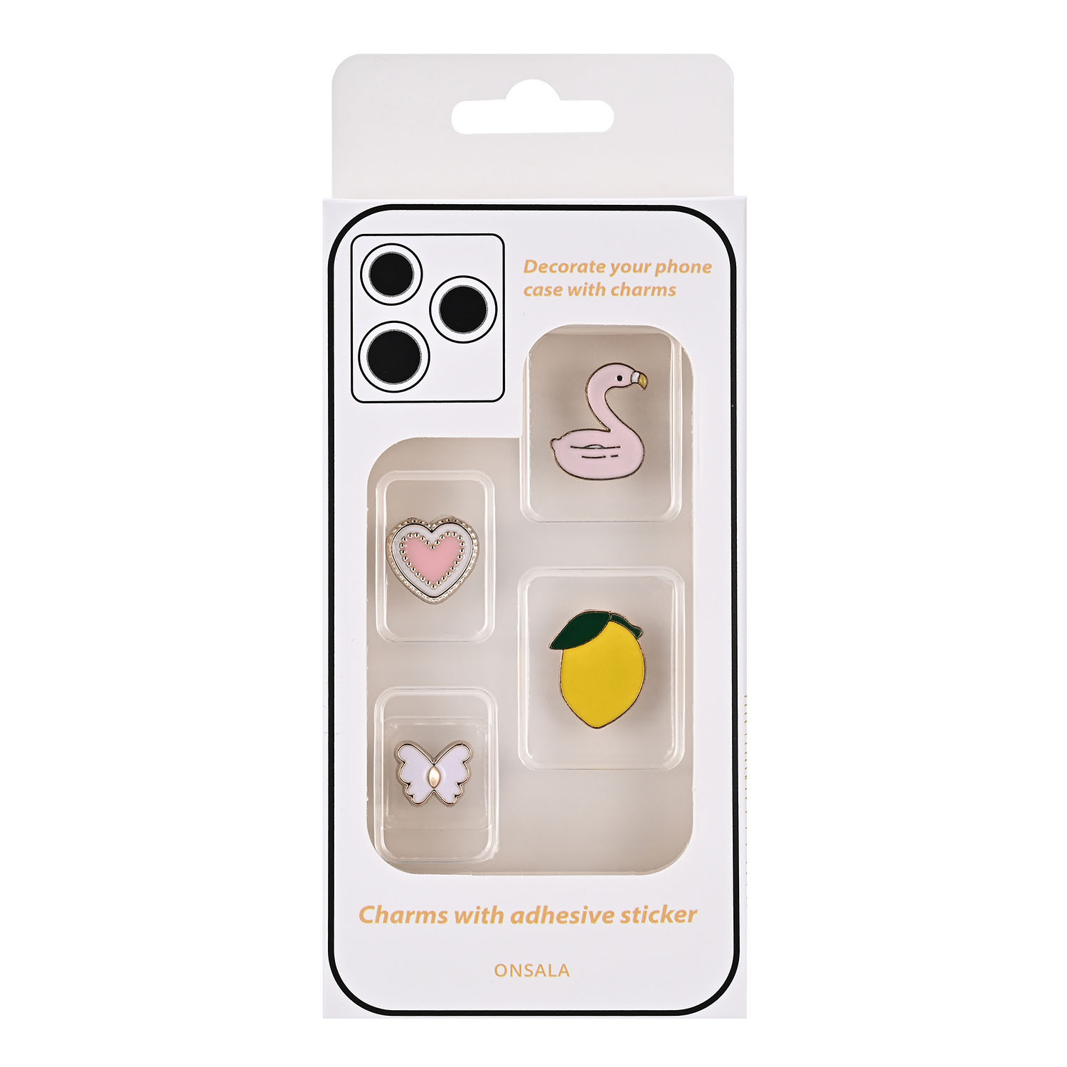 ONSALA Pimp your Phone Set.11 Metal and Plastic Charms 4pcs