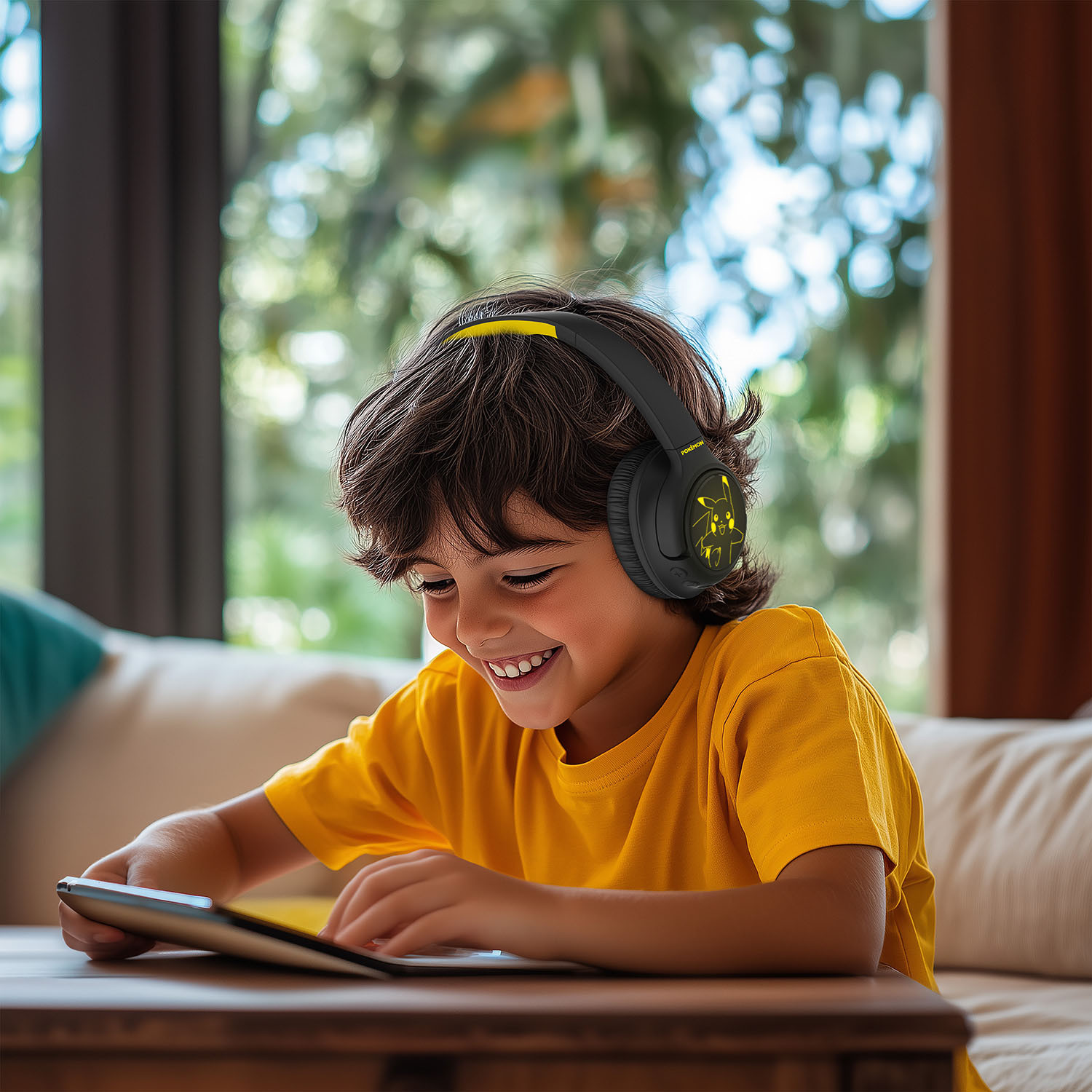 POKEMON Pikachu Headphone Over-Ear Wireless LED Light Sharing Aux