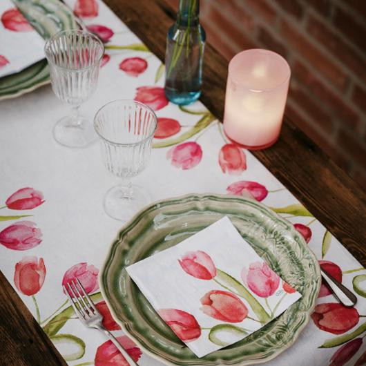 Serviett Duni 3L 33Cm Tulips (50 stk/pk, 10 pakker)