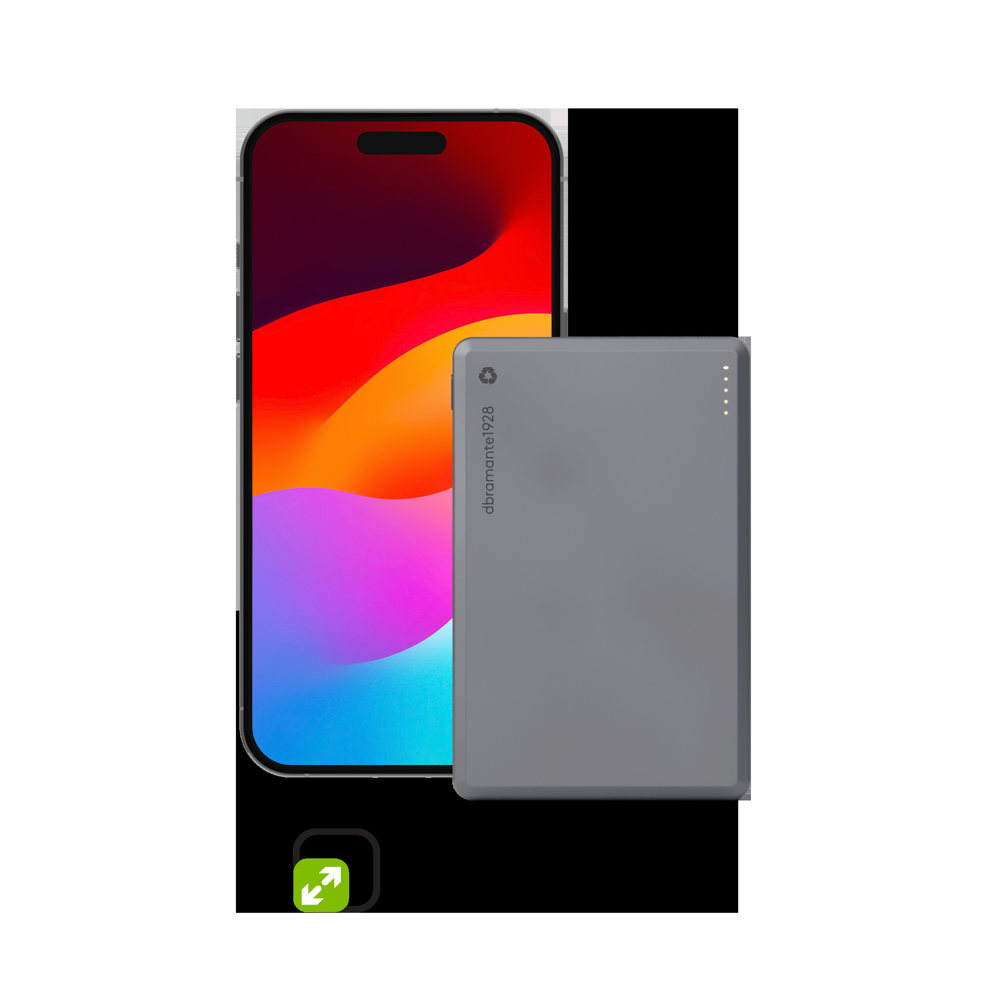 re-charge - Power Bank 5K Wireless v2 - Grey