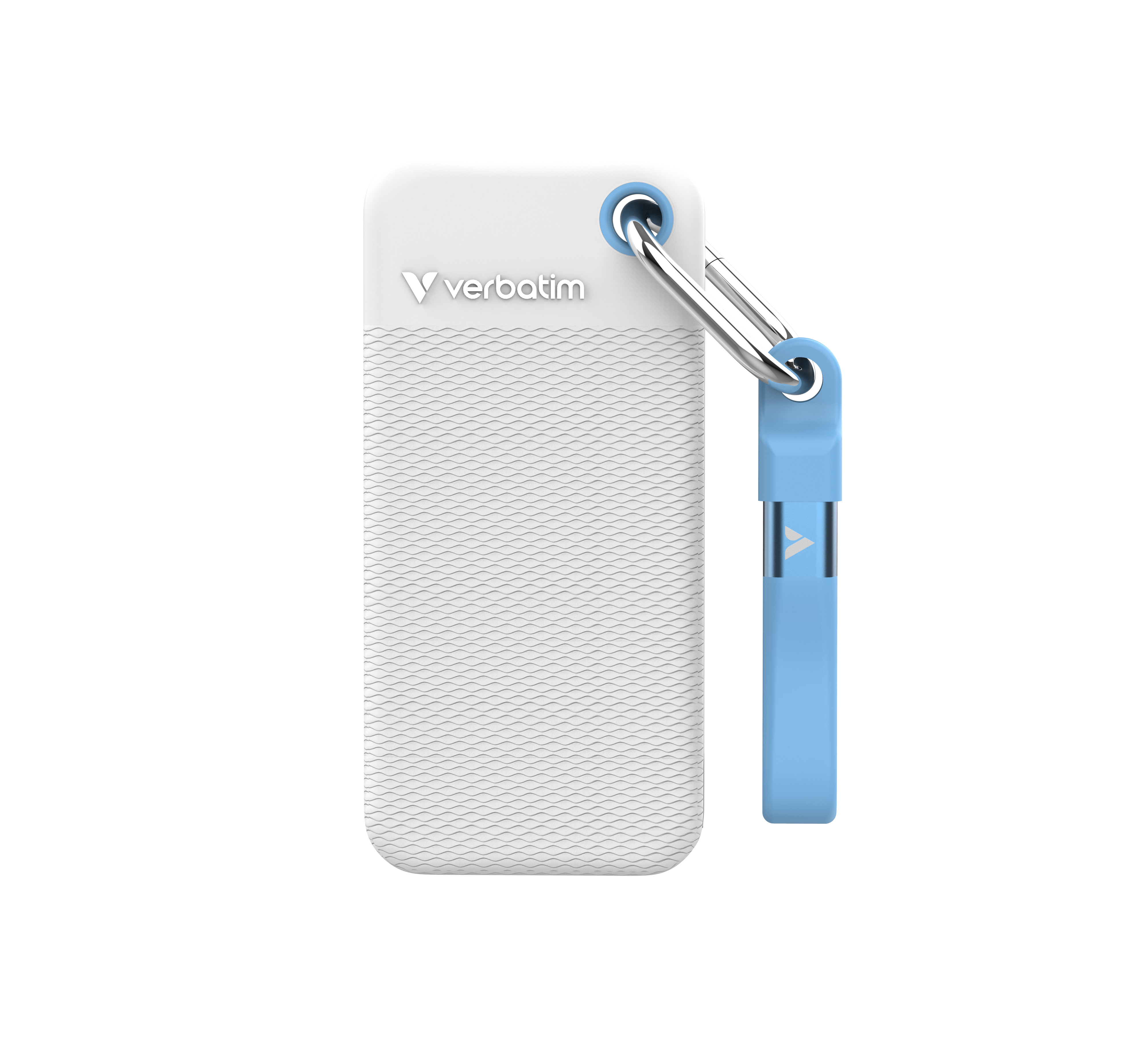 BildeVERBATIM Pocket SSD USB 3.2 Gen 2 1TB White/blue incl sleeve