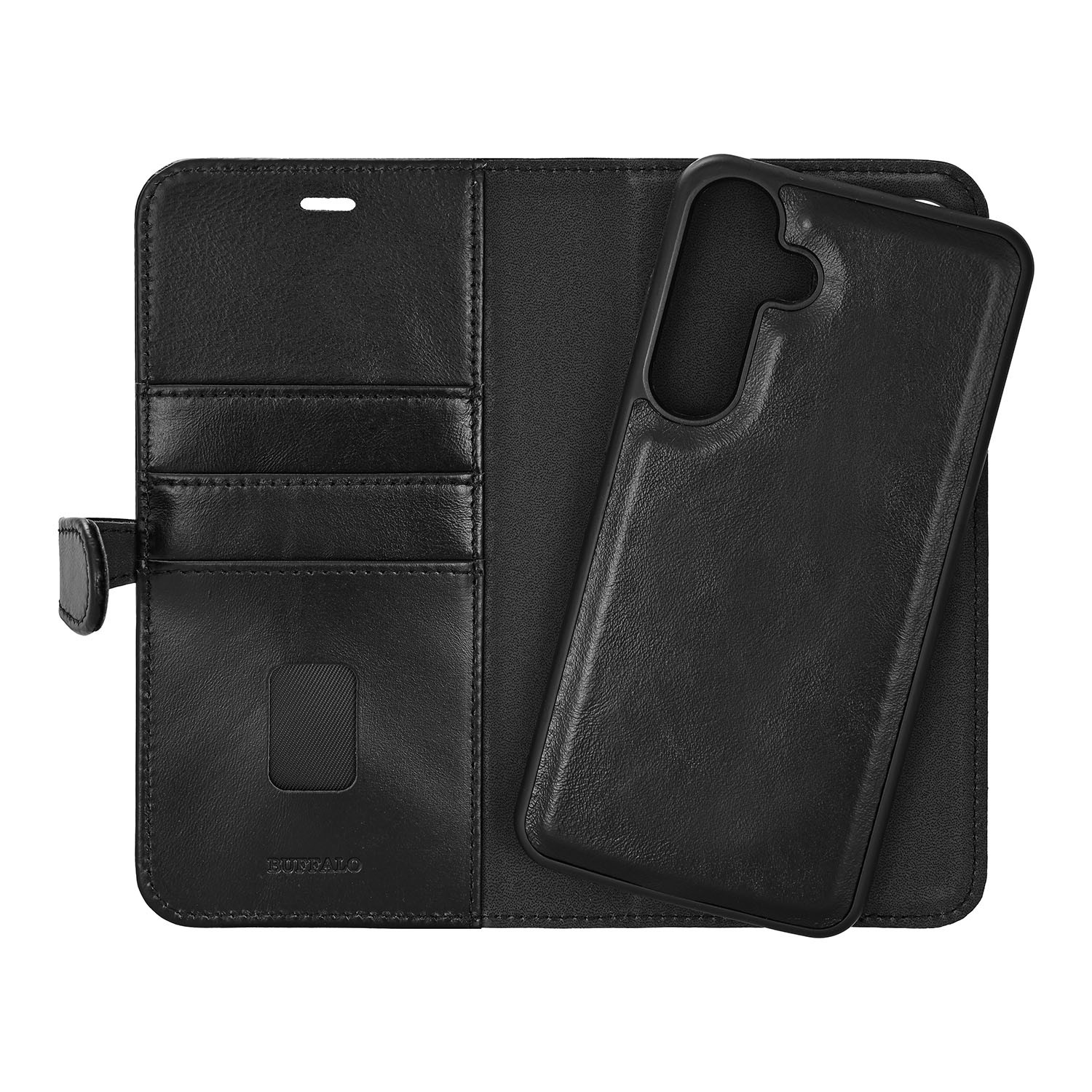 BUFFALO 2in1 Leather 3 card Magnetic Samsung S26+ Black