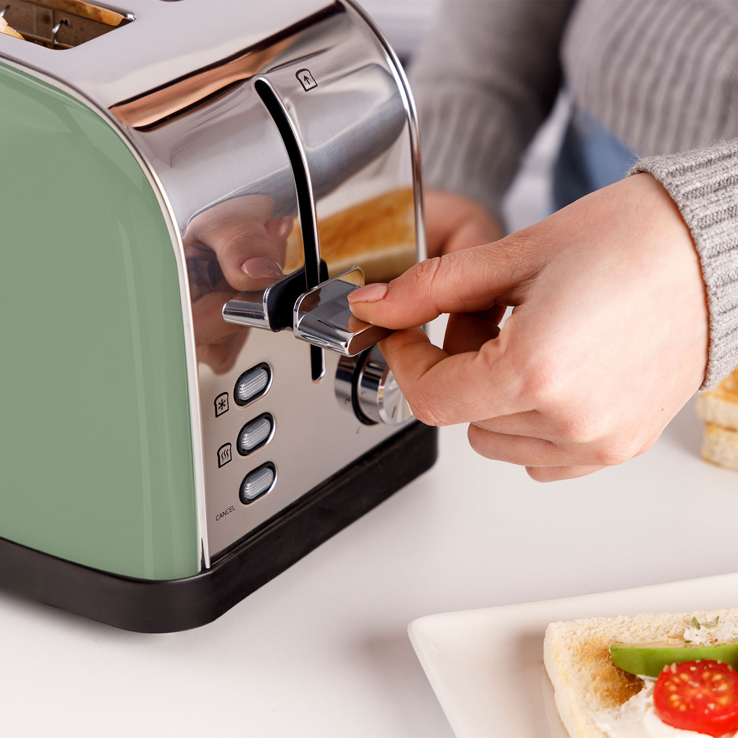 TAURUS Toaster Two Slot Vintage 2 Olive