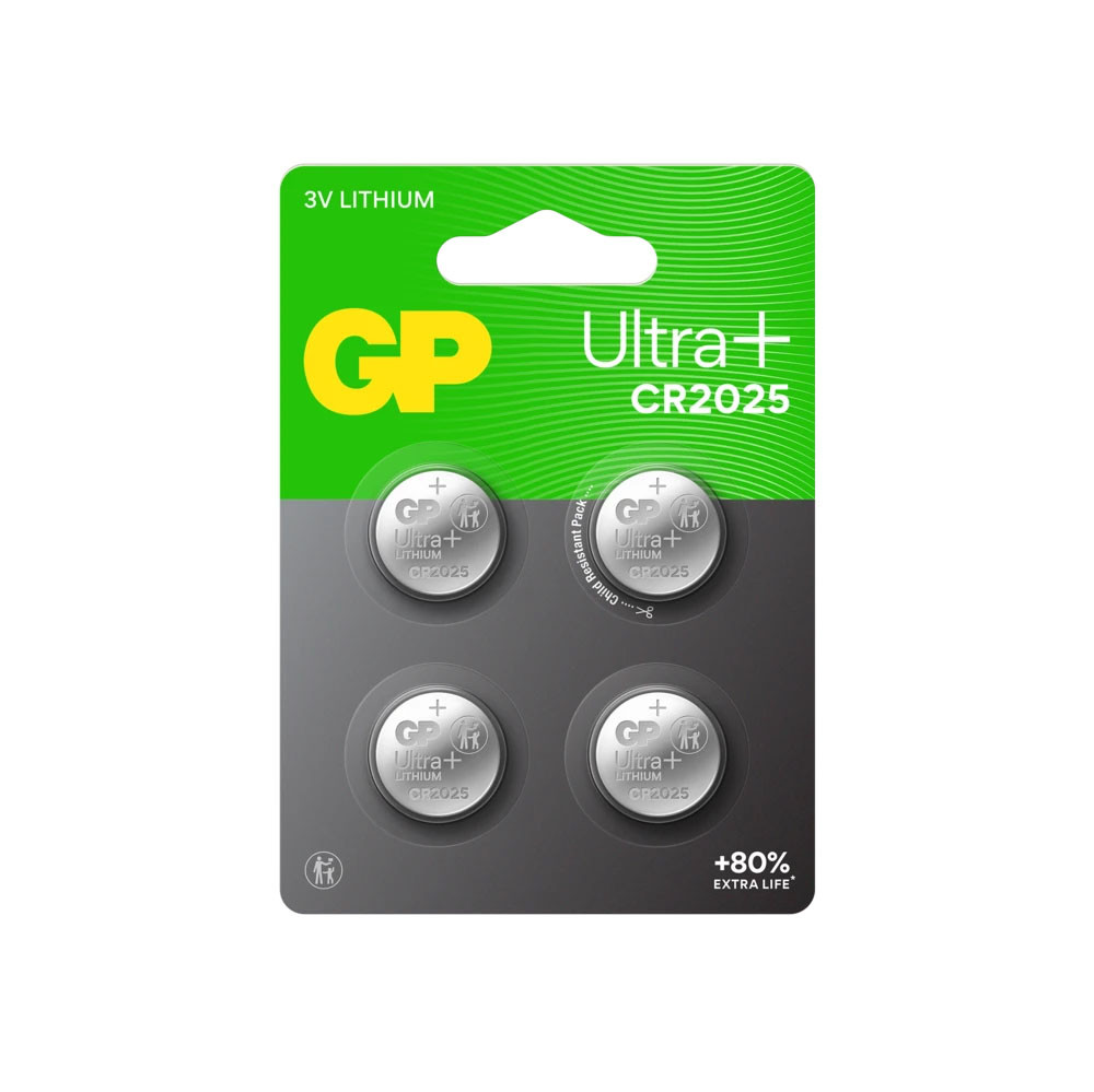 GP Lithium Coin Cell CR2025 4-pack