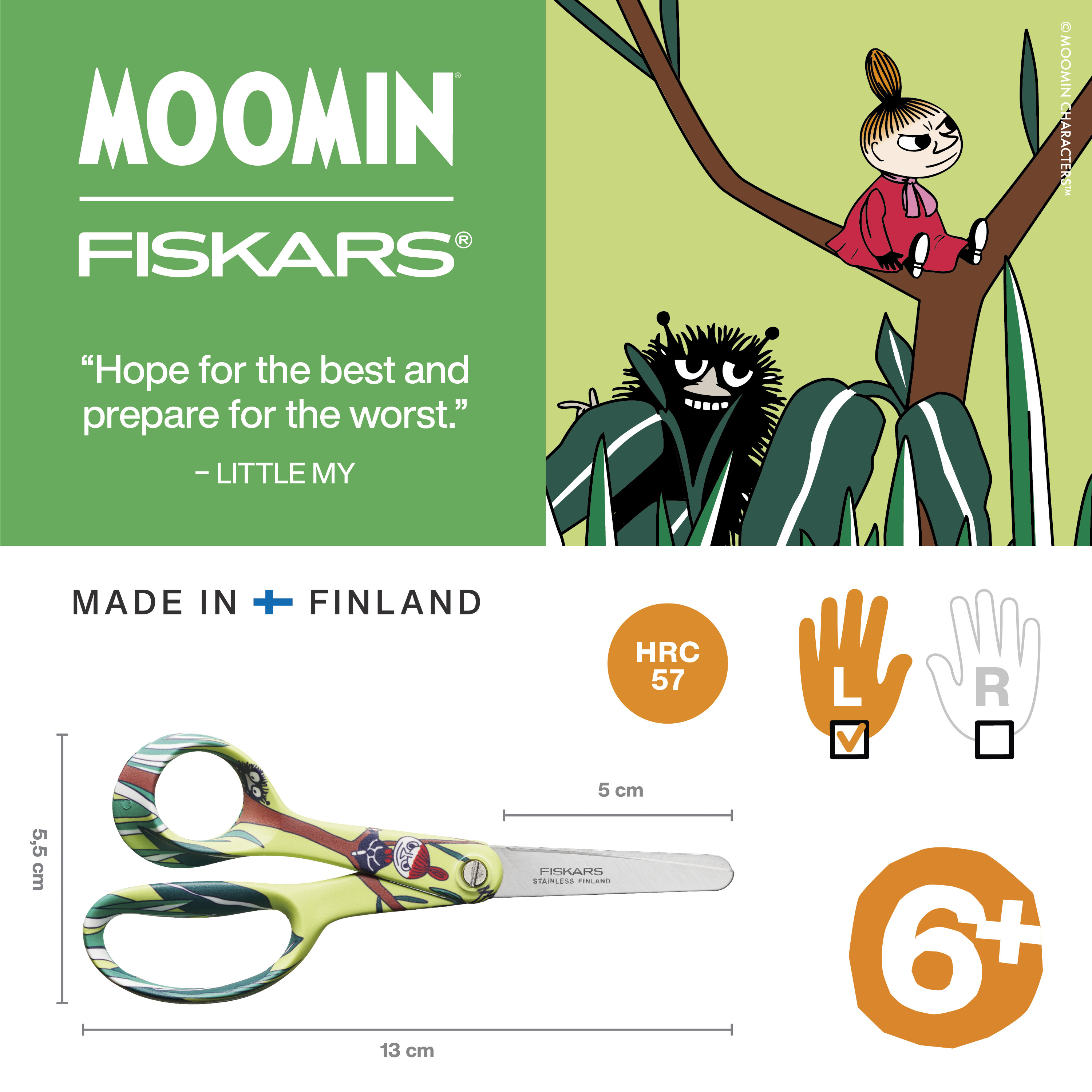 FISKARS kids scissors LittleMy, left