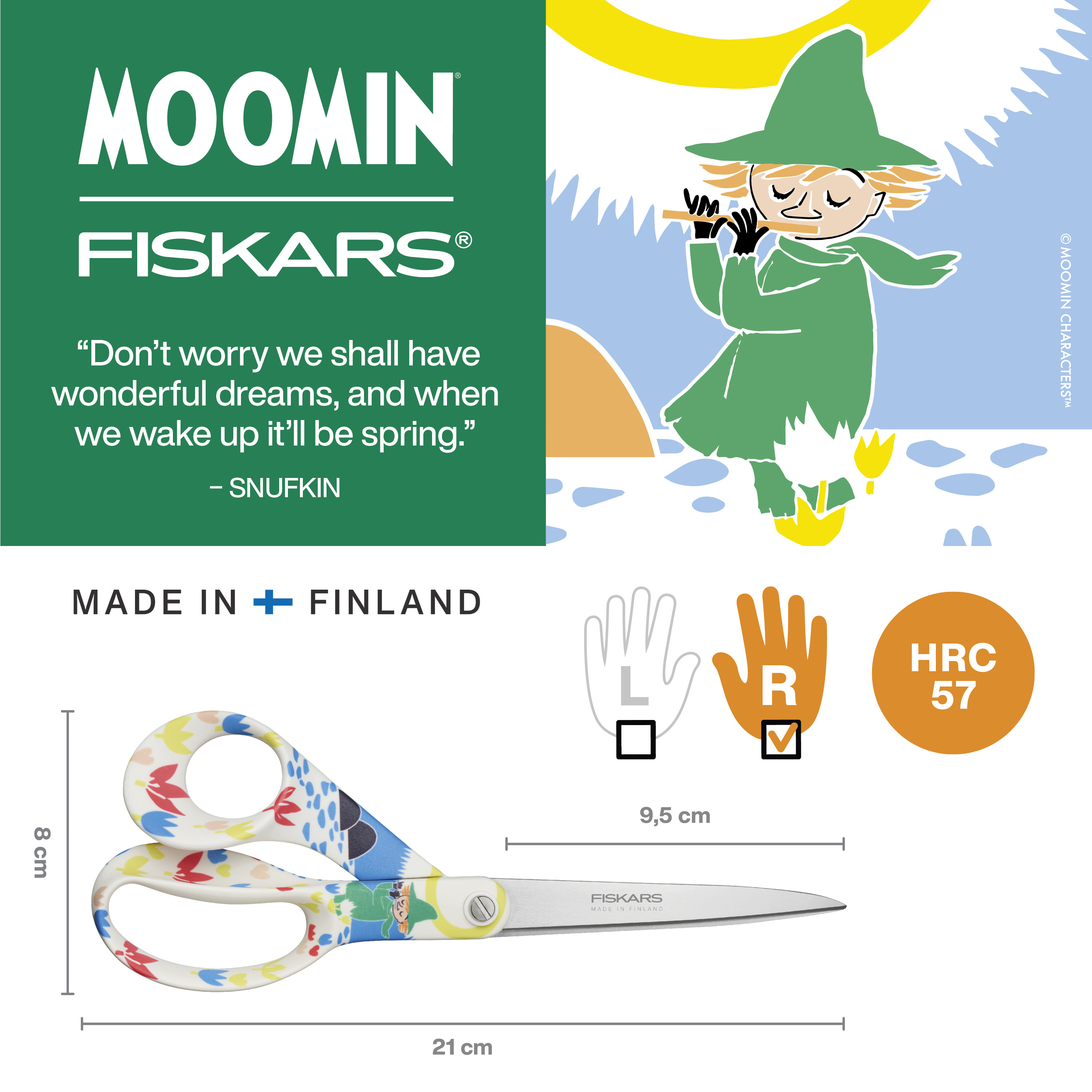 Fiskars Moomin universal saks 21cm Snufkin