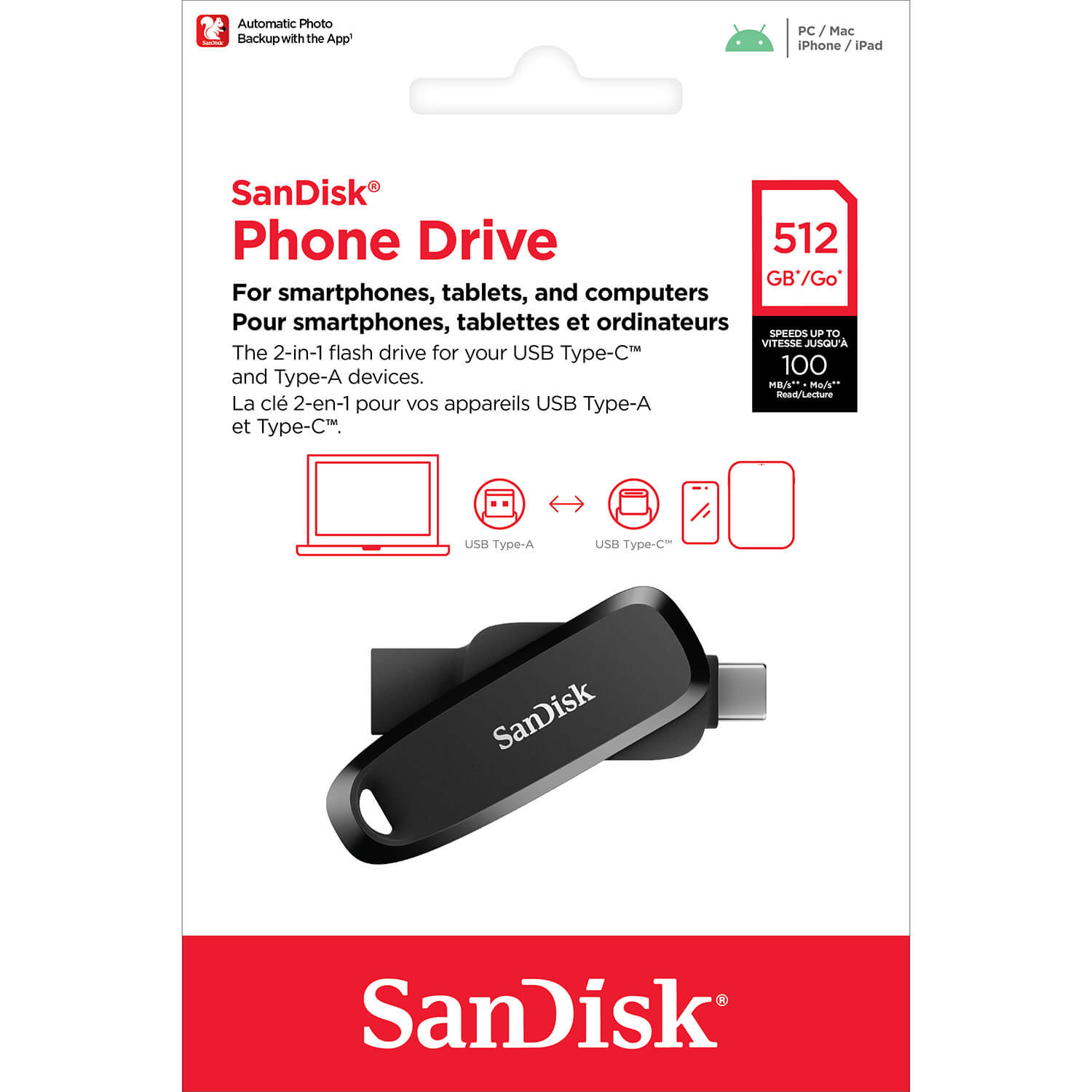 SANDISK Phone Drive for Android 512GB, USB-C