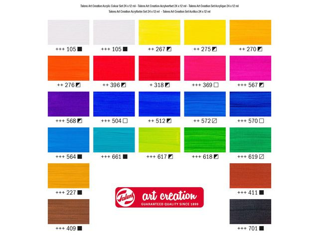 Akrylmaling Artcreation Sett 12Ml (24 stk)