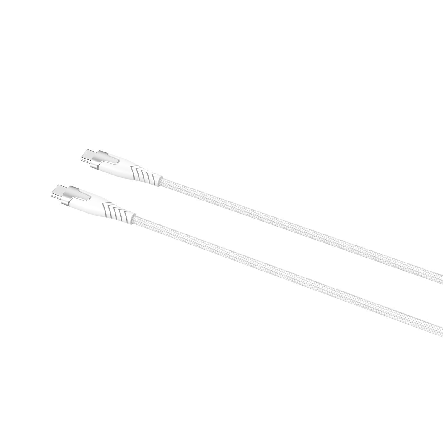 GEAR Kevlar cable PRO USB-C to USB-C 2.0 1.5m Kevlar cable with Metalhousing White