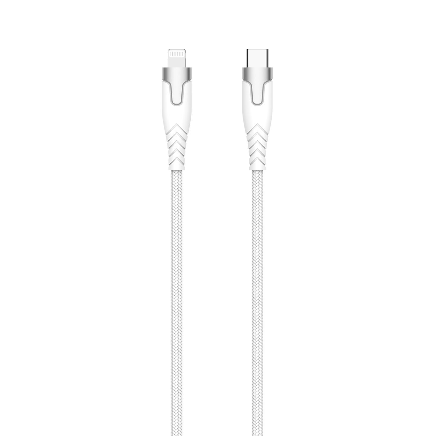 GEAR Kevlar cable PRO USB-C to Lightning 1.5m Kevlar cable with Metalhousing White
