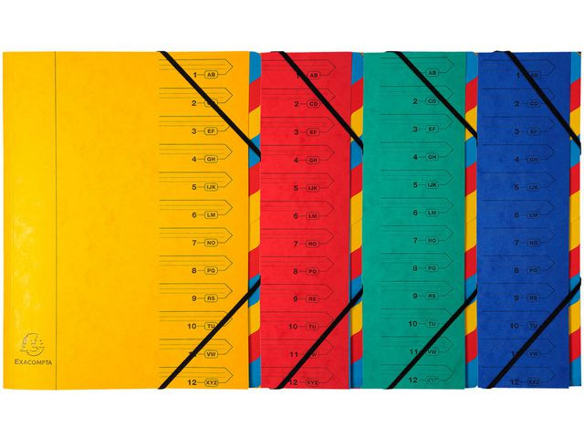 Sorteringsmappe Exacompta 355G 12Delt (8 stk)