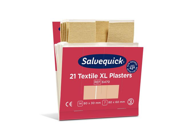 Plaster Salvequick Tekstil Xl Refill (21 stk/pk, 6 pakker)