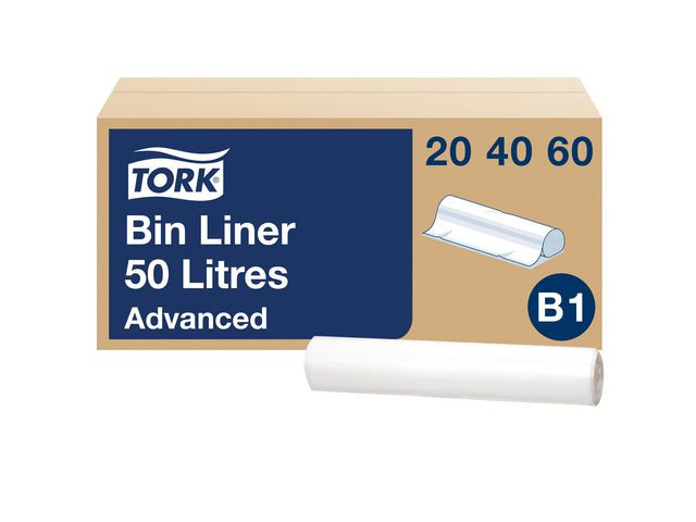 Avfallspose Tork 50L B1 Klar (25 stk/rull, 10 ruller)