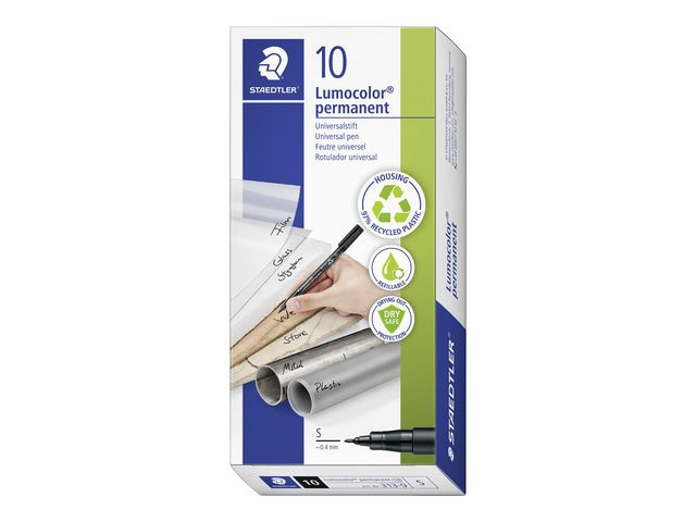 Merkepenn Lumocolor 313S 0,4Mm Sort (10 stk)