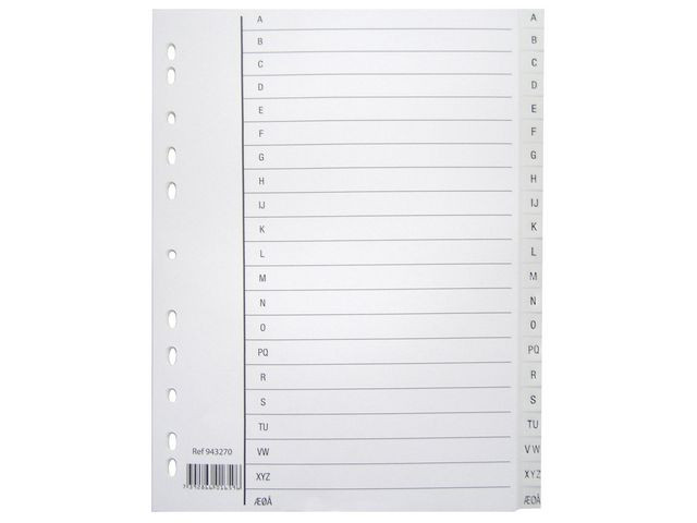 BildeRegister A4 Pp A-Å M/Indeksark Hvit (10 stk)