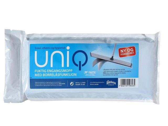 BildeEngangsmopp Uniq Fuktig 60Cm (12 stk/pk, 5 pakker)