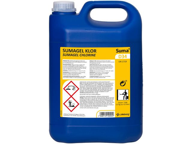 BildeIndustrivask Suma Gel Klor D34 5Kg (3 stk)