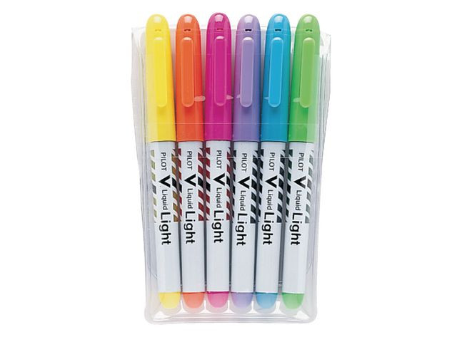 Tekstmarker Pilot V Liquid Light Blå (12 stk)