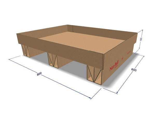 BildeLettpall Bølgepapp 800X600X190Mm (34 stk)