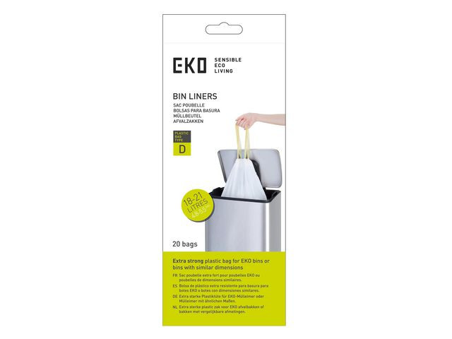 BildeAvfallspose Eko D 55X50 18-21L Hvit (20 stk)