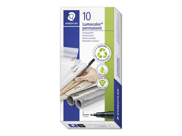 Merkepenn Lumocolor 318F 0,6Mm Sort (10 stk)
