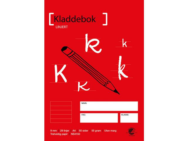 BildeKladdebok A4 55G 50Bl 9Mm Linjer (10 stk)