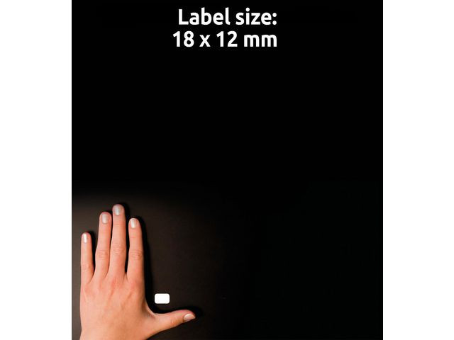 Etikett Avery Manuell 12X18Mm Hvit (1800 stk)