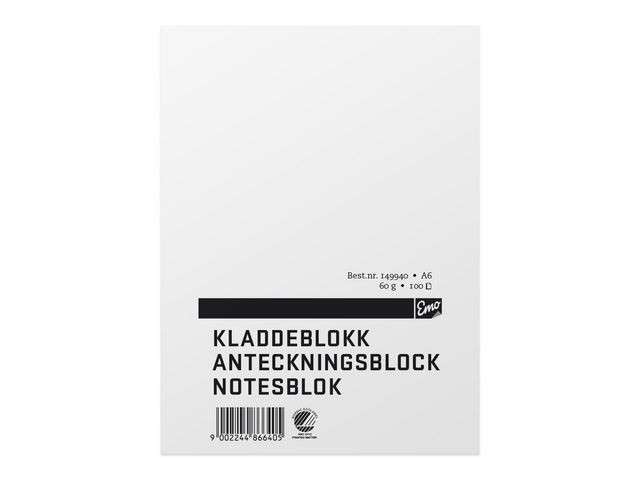 BildeKladdeblokk Emo A6 60G 100 Blad Ulinjert (10 stk)