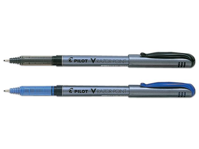 Fiberpenn Pilot V Razor Point Sort (12 stk)