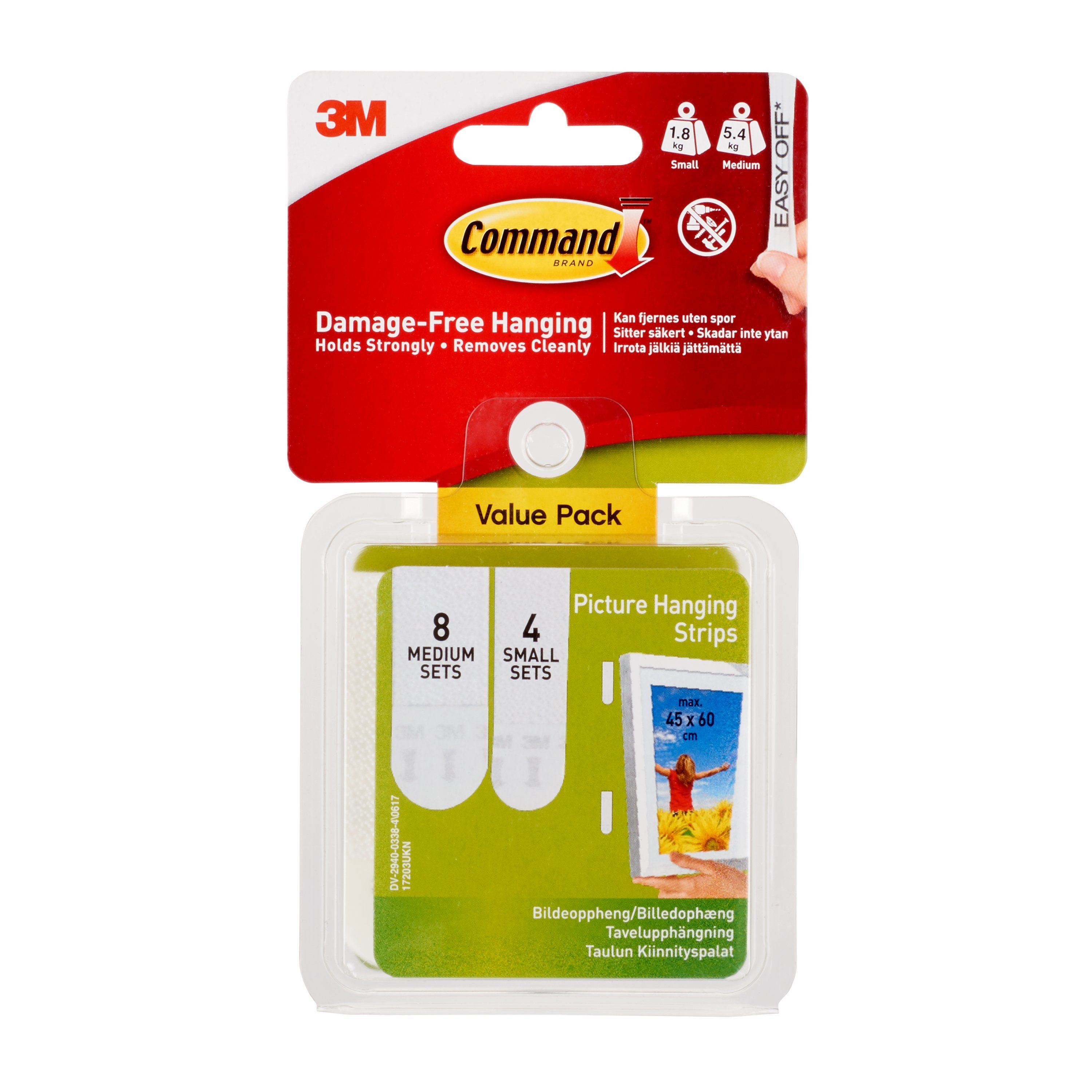 Command strips til bildeoppheng Value Pack, hvit, Small og M