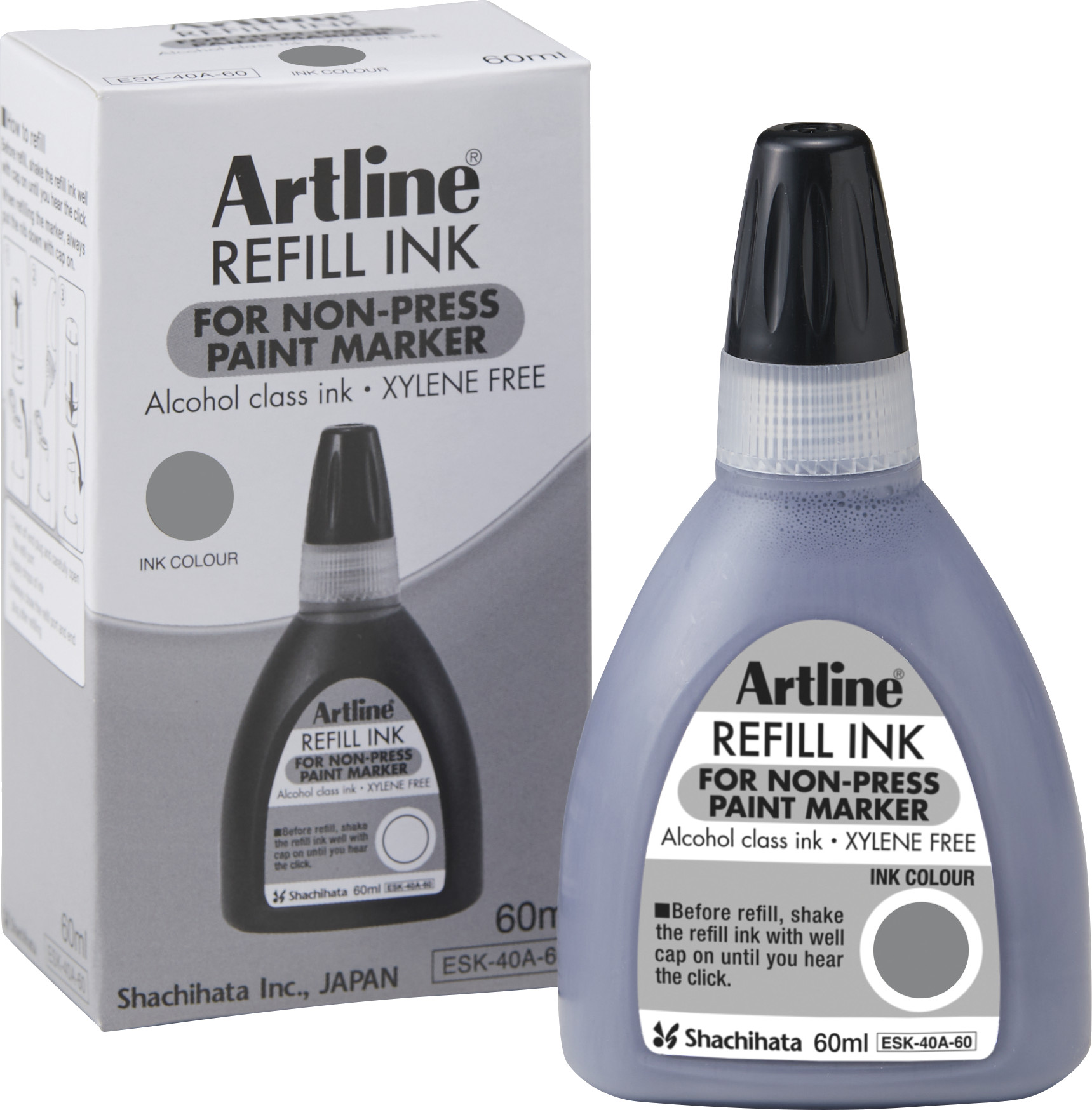 Artline Non-press 437A refill ink 60ml Grey