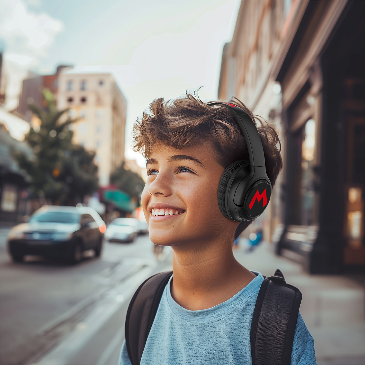 SUPER MARIO Headphone Over-Ear Wireless LED Light Sharing Aux