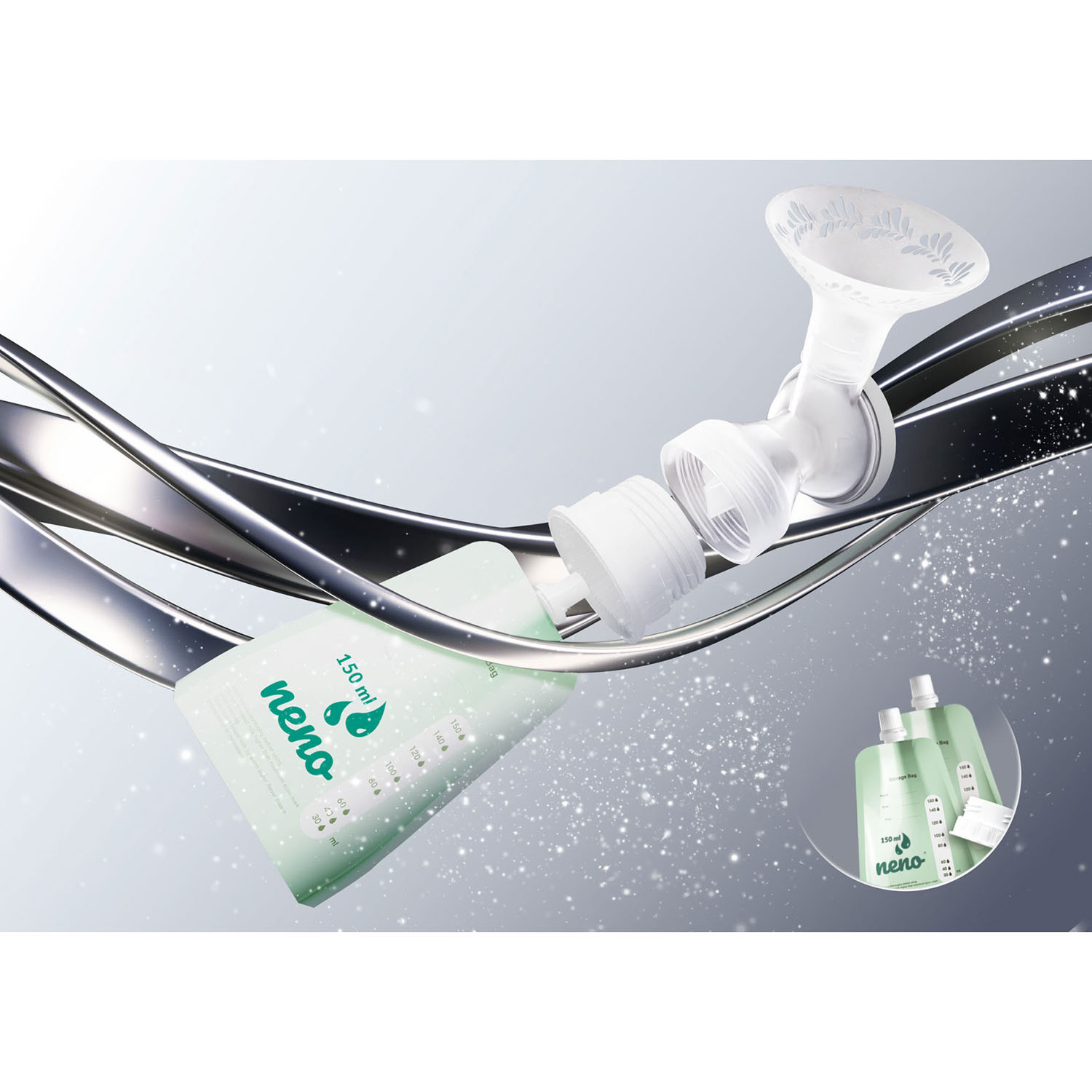 NENO Breast Pump Electric Bella Twin Moon White