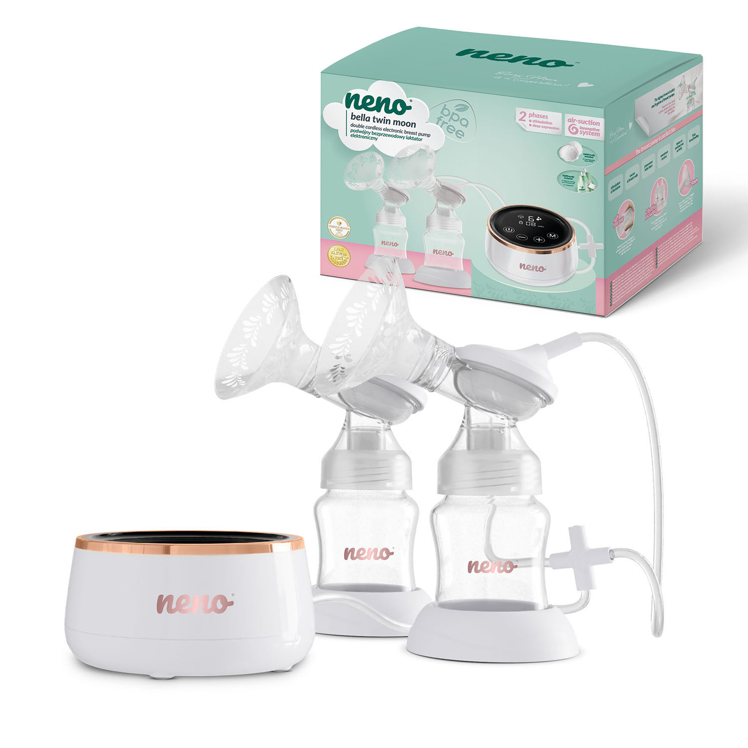 NENO Breast Pump Electric Bella Twin Moon White
