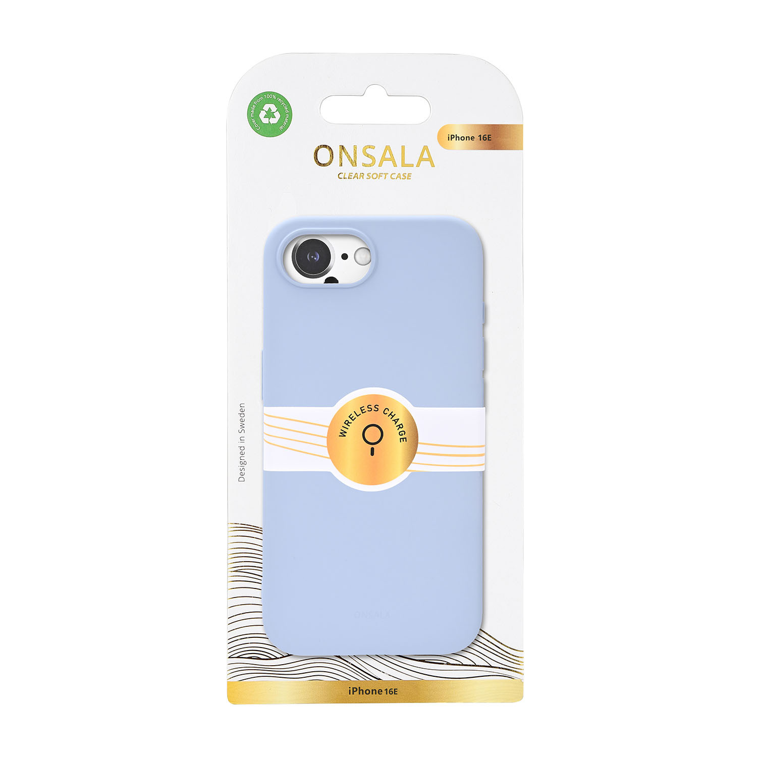 ONSALA Back Silicone Touch Recycled iPhone 16e Summer Sky
