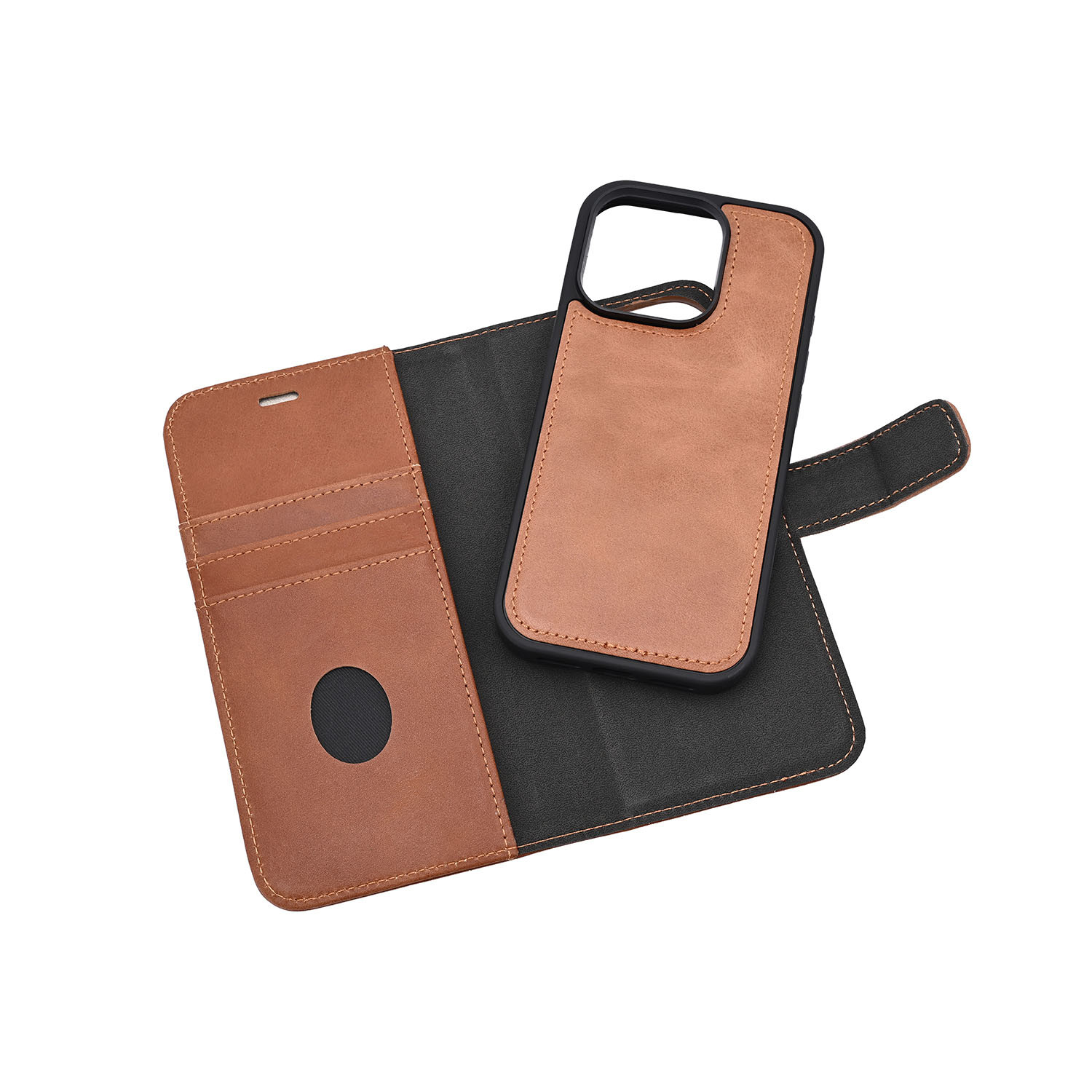 RADICOVER 2in1 Anti Radiation RFID 3 card MagS iPhone 16 Pro Brown Leather