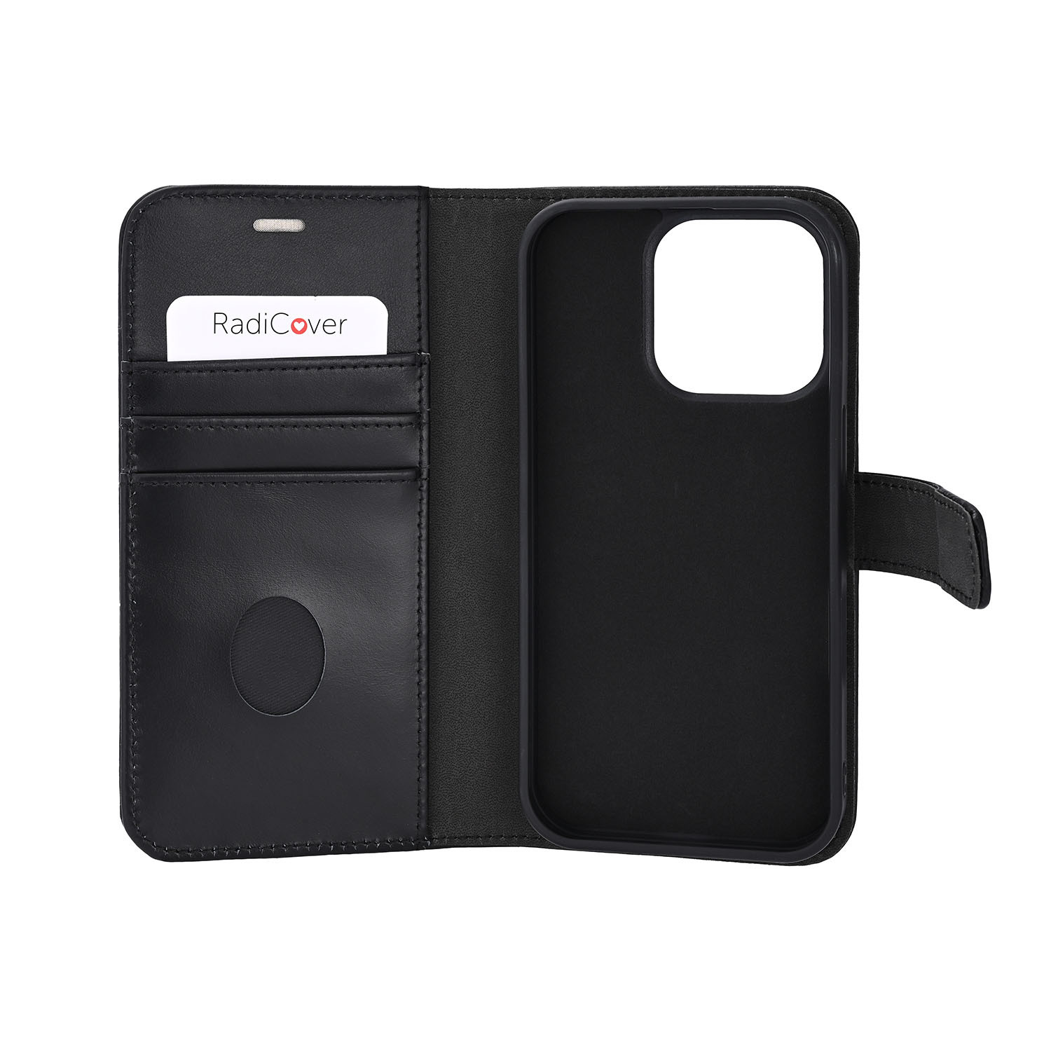 RADICOVER 2in1 Anti Radiation RFID 3 card MagS iPhone 16 Pro Black Leather