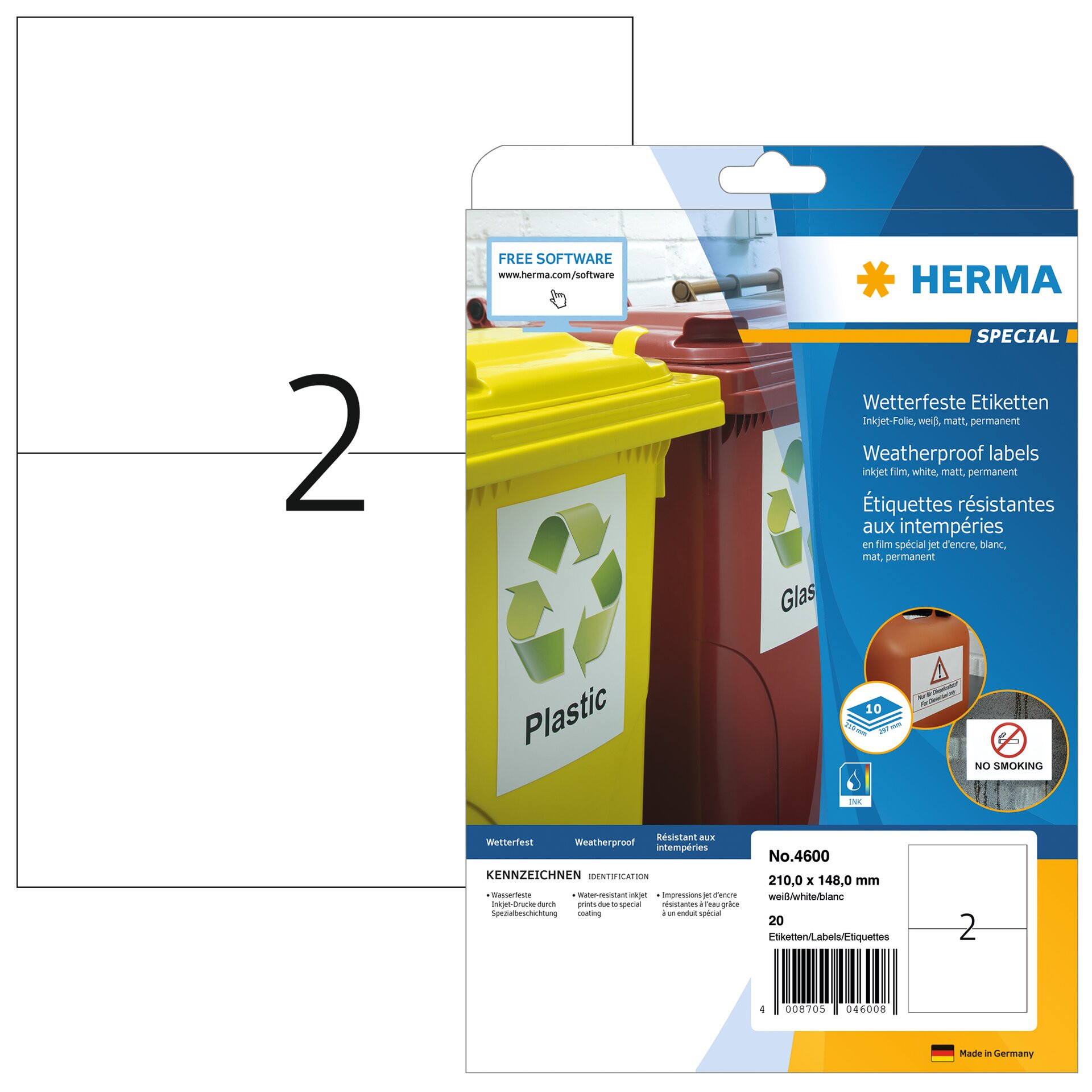 BildeHerma Etiketter Slitesterke 210X148 mat (20)