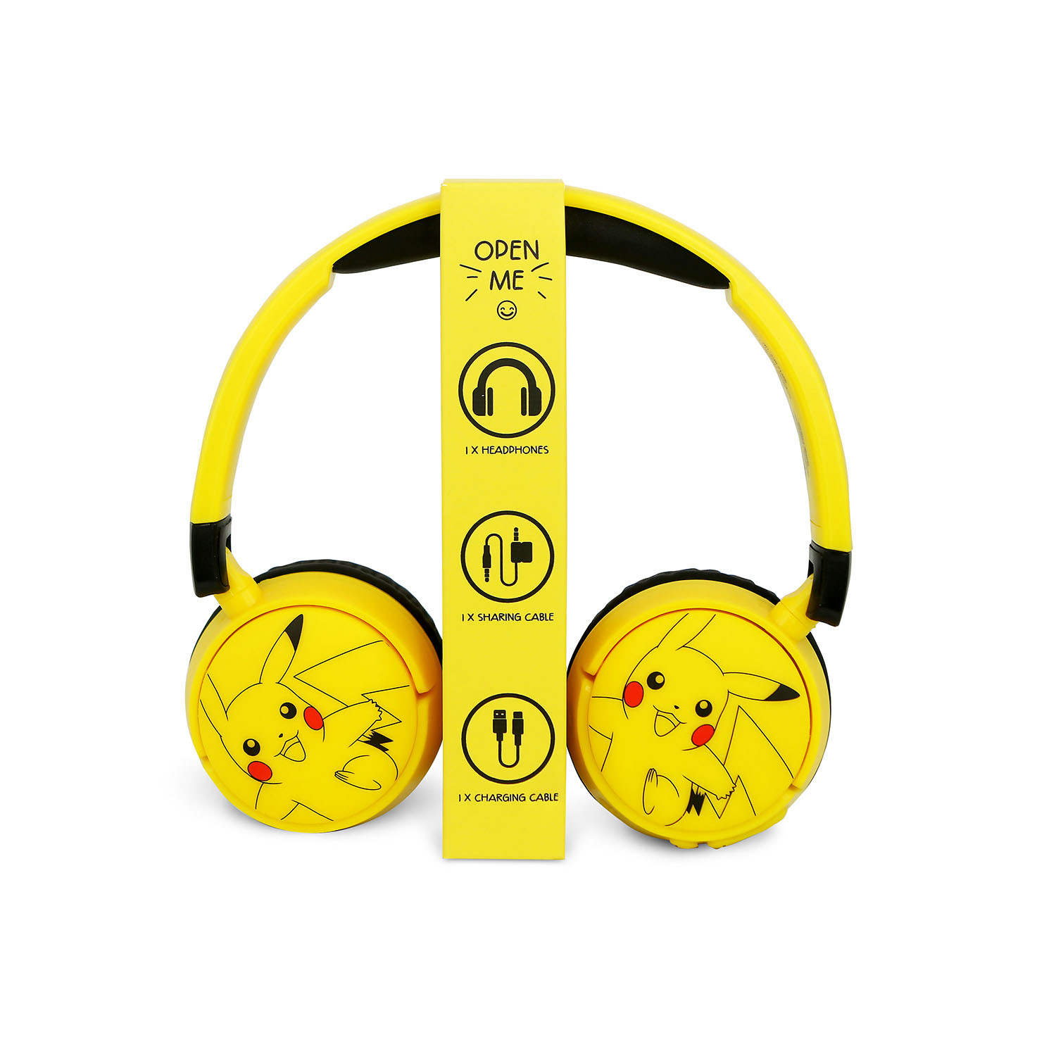 POKEMON Pikachu Headphone On-Ear Wireless 85dB/95dB Sharing Aux