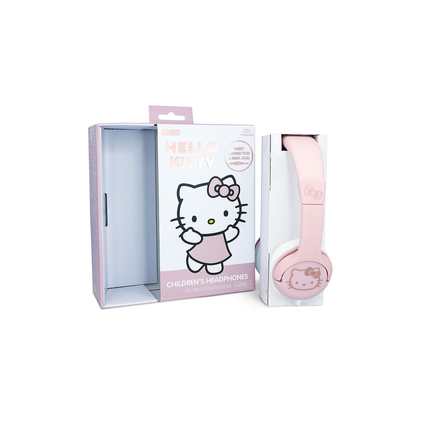HELLO KITTY Headphones Wired On-Ear 85dB Rose