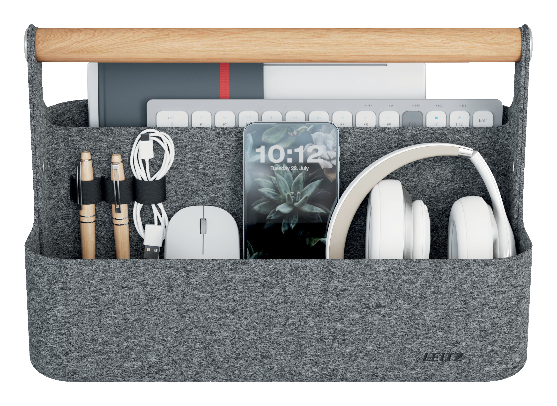 Oppbev. kurv M med hndtak Leitz Fabric